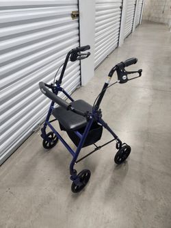  Rolling Walker With Padded Seat Folding 300lb