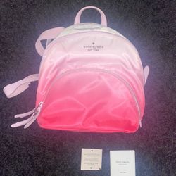 Kate Spade pink ombré nylon backpack New