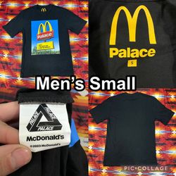 2023 Palace x McDonald’s Men’s Size Small Black T-Shirt McDonald’s Sign Graphic
