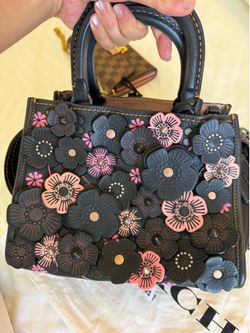 Authentic Coach 1941 Rogue 25 3D Tea Rose Leather Satchel Bag