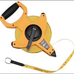 165FT/50M Heavy Duty Fiberglass Tape Measure - 1/2-Inch Wide, Dual Inch/Metric Scale, Durable Open Reel Measuring Tape for Surveying, Engineering, Run