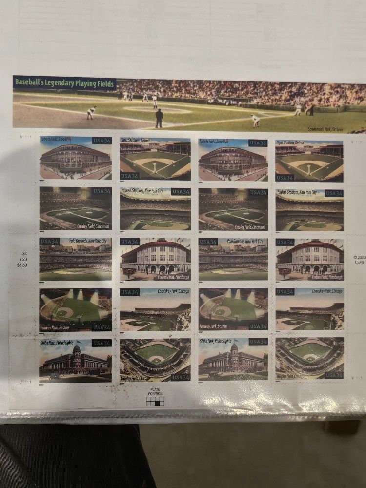 Postage Stamps ( Baseball's Legendary Playing Fields)