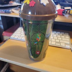 Disney Tiki Room Bird Cage Tumbler Cup & Straw Water Bottle 