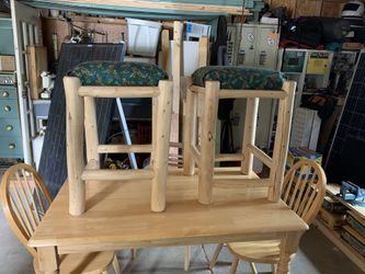 Natural wood stools
