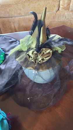 Witch Hat Wicked Sequin Black green Mini Hat choose 1 Halloween vostume,dress up