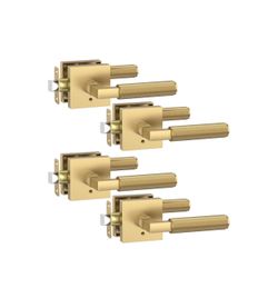 Asidrama 4 Pack Champagne Bronze Privacy Door Handles, Door Lever with Door Knobs Indoor for Bedroom or Bathroom, Heavy Duty Door Handles Interior wit