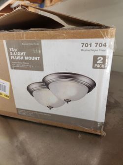 13" 2-Light Flush Mount Ceiling Lights (Brushed Nickel) – 2 Pack