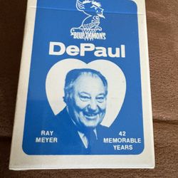 Sealed Deck Of DePaul Blue Demons Ray Meyer’s 42 Memorable Years Playing Cards