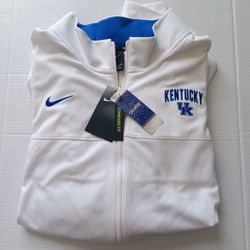 3XL University Of Kentucky Wildcats Nike Men's White/Blue Full-Zip Track Jacket
