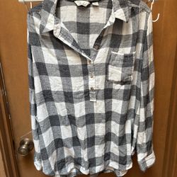 Caffe Marrakesh black and white plaid button up shirt #plaidshirt