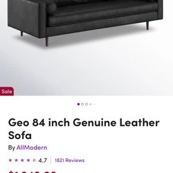 Black AllModern Leather Sofa
