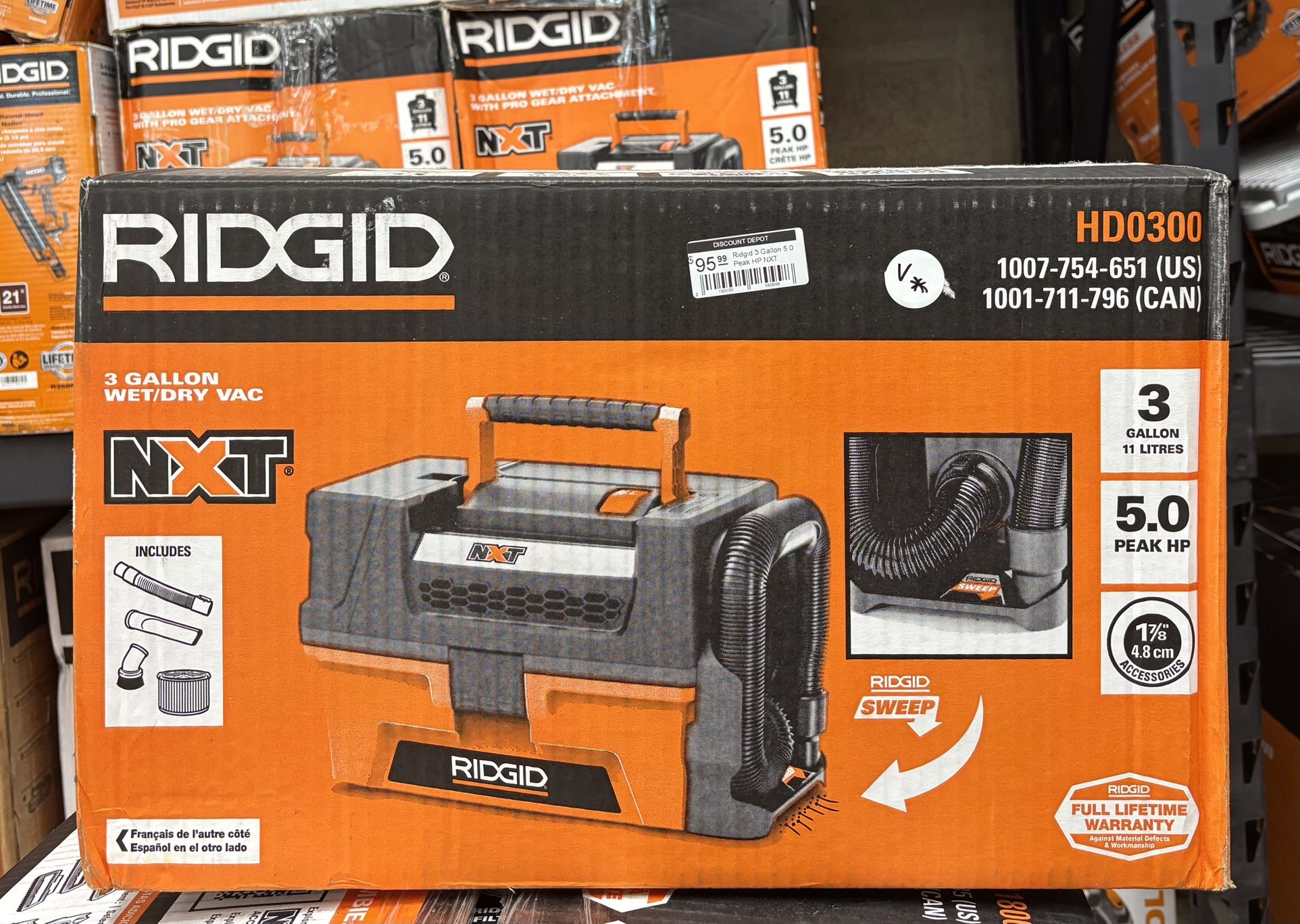 RIDGID 3 GALLON WET/DRY VAC (Used Like New)