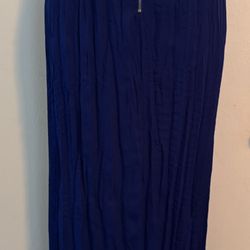 Stunning Royal Blue Pleated Skirt - Large