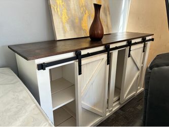 New chic rustic 72” farmhouse cabinet entertainment tv stand . Reg$800!