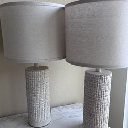 Ceramic & Linen Lamps X 2