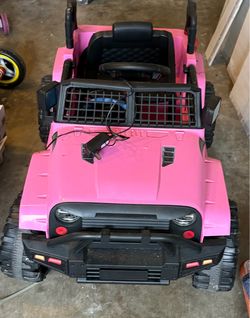 Pink Kids Ride-On Electric Jeep with Charger