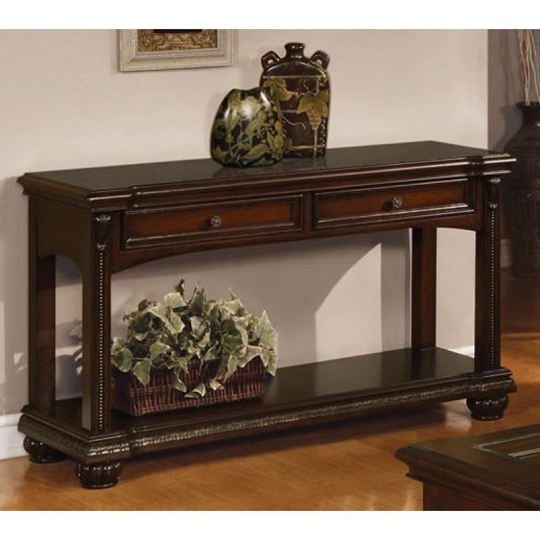 Anondale 54 in. Cherry Rectangle Wood Top Console/Sofa Table