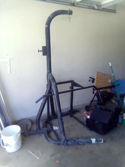 Pull up boxing bag frame