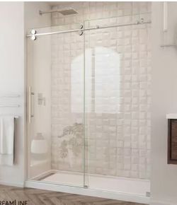 56-60 in. W x 76 in. H Fully Frameless Sliding Shower Door