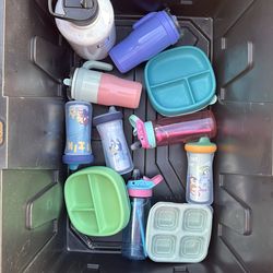 Toddler sippy cup and plates