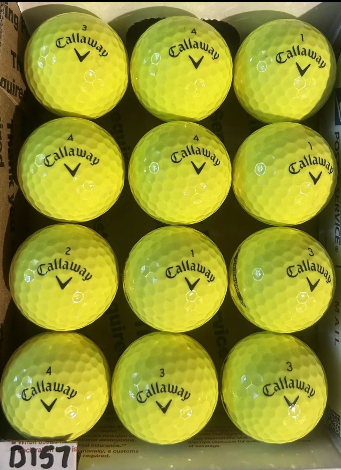 12 Callaway Warbird Yellow Golf Balls 5/4a Lot D157