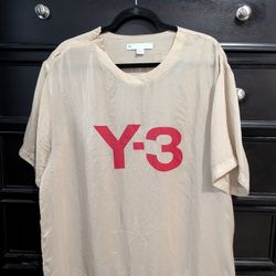 Y-3 Adidas Men's Sanded Cupro Short Sleeve Shirt M