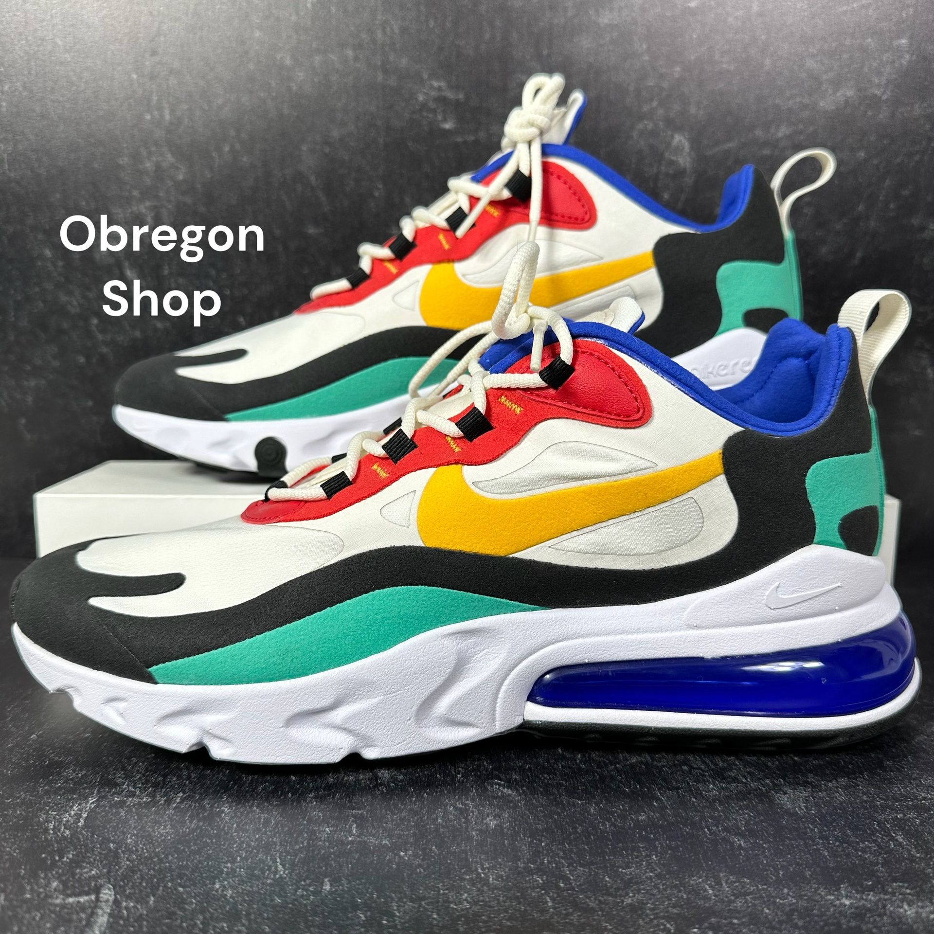 NIKE AIR MAX 270 REACT BAUHAUS MENS SHOES SIZE 9 WHITE RED YELLOW BLACK BLUE GREEN NEW Sale in TX OfferUp