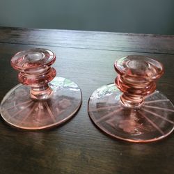 Depression Glass Candle Holders