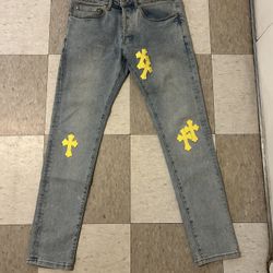 Chrome Hearts Custom Multi Cross Patch Jeans