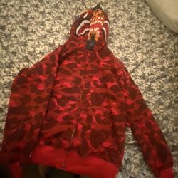 RED CAMO FULL ZIP BAPE HOODIE