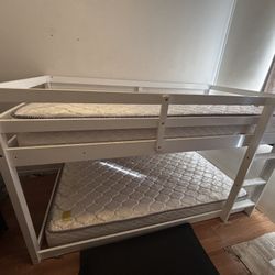 White Twin Bunk Bed Frame Great For A Small Room