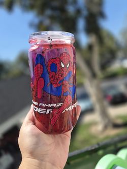 Spider man snowglobe tumbler 16oz kid friendly