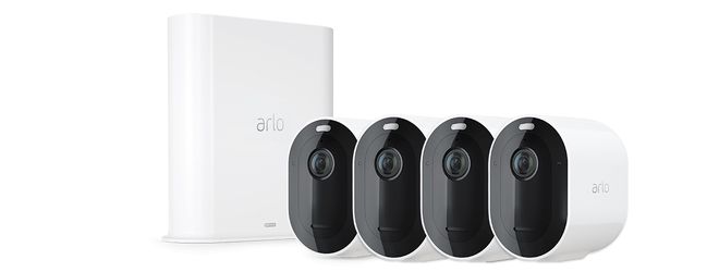 Arlo Pro 3 Wireless Security Camera System – 4 Cameras + Base Station + 2 Solar Panels + 25 ft Charging Cables