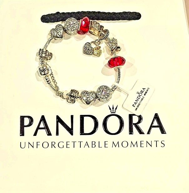Authentic Pandora Charm Bracelet Silver 925 charms included as picture.7.5 in