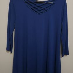 Never Worn XXL 3/4ths Sleeve Blue Womens Plus Size Top