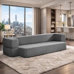 Convertible Sofa Bed – 2 in 1 Sleeper Couch (Gray)
