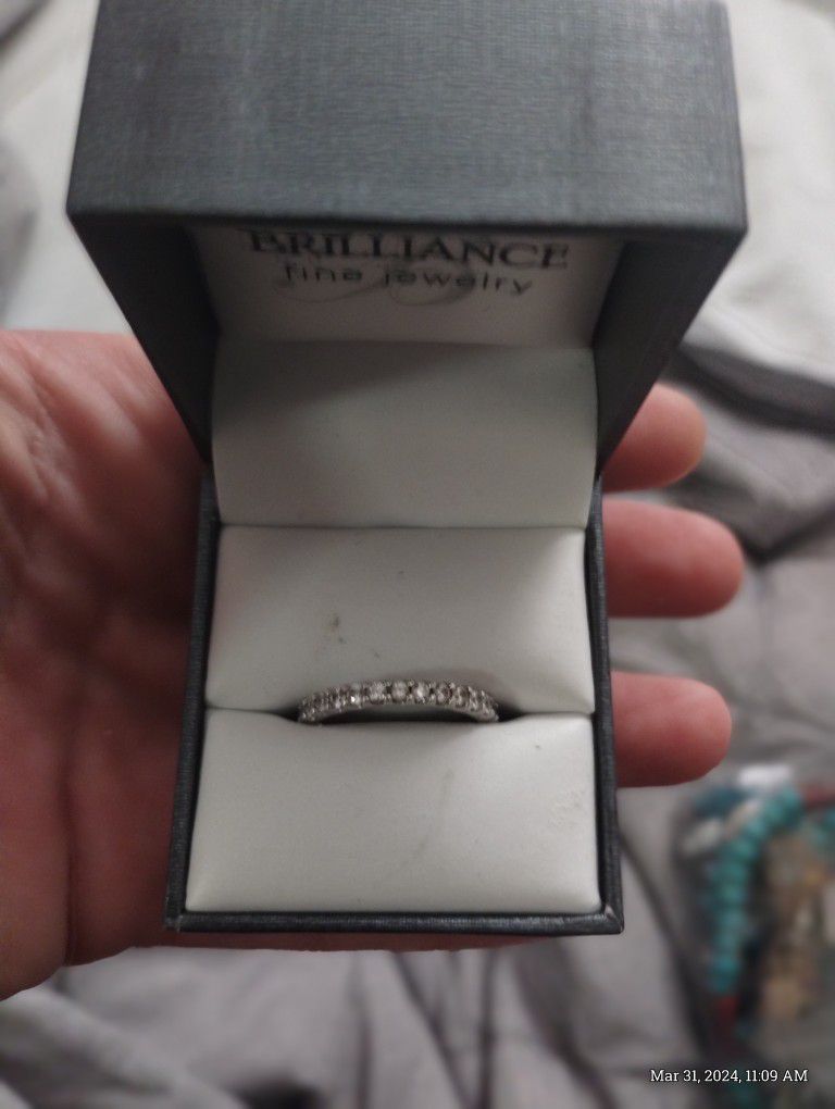 Size 7 Stirling Silver Engagement Ring Lab Grown Diamond 