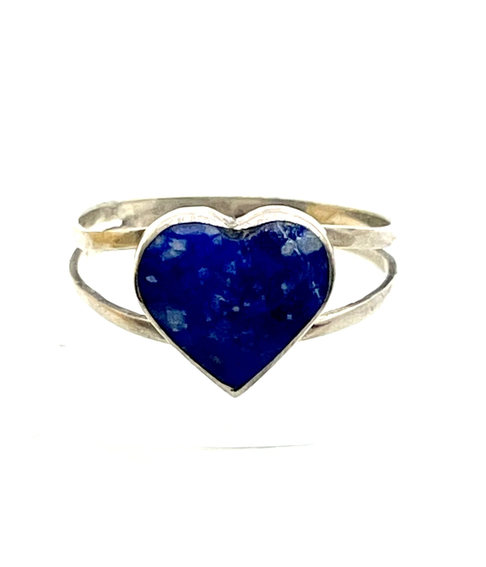 Sterling Lapis Heart Ring