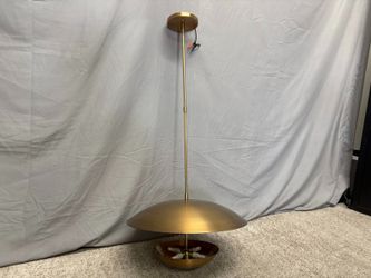 MCM Style Brass Dome Pendant Light