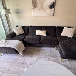Sectional Couch Dark Gray/black
