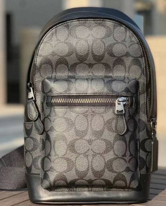 Coach 2853 Men’s West Pack In Signature Canvas & Leather Charcoal Black $150 OBO