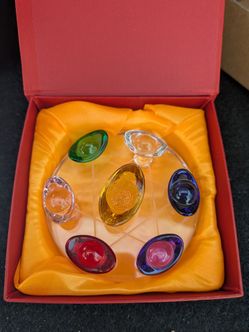 Colorful Crystal Yuanbao Seven Star Array – Feng Shui Prosperity Decor – Brand New in Box