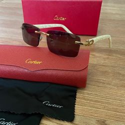 C White Buff Brown Sunglasses 