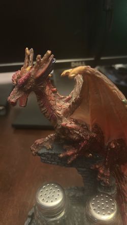 medieval dragon and salt shakers