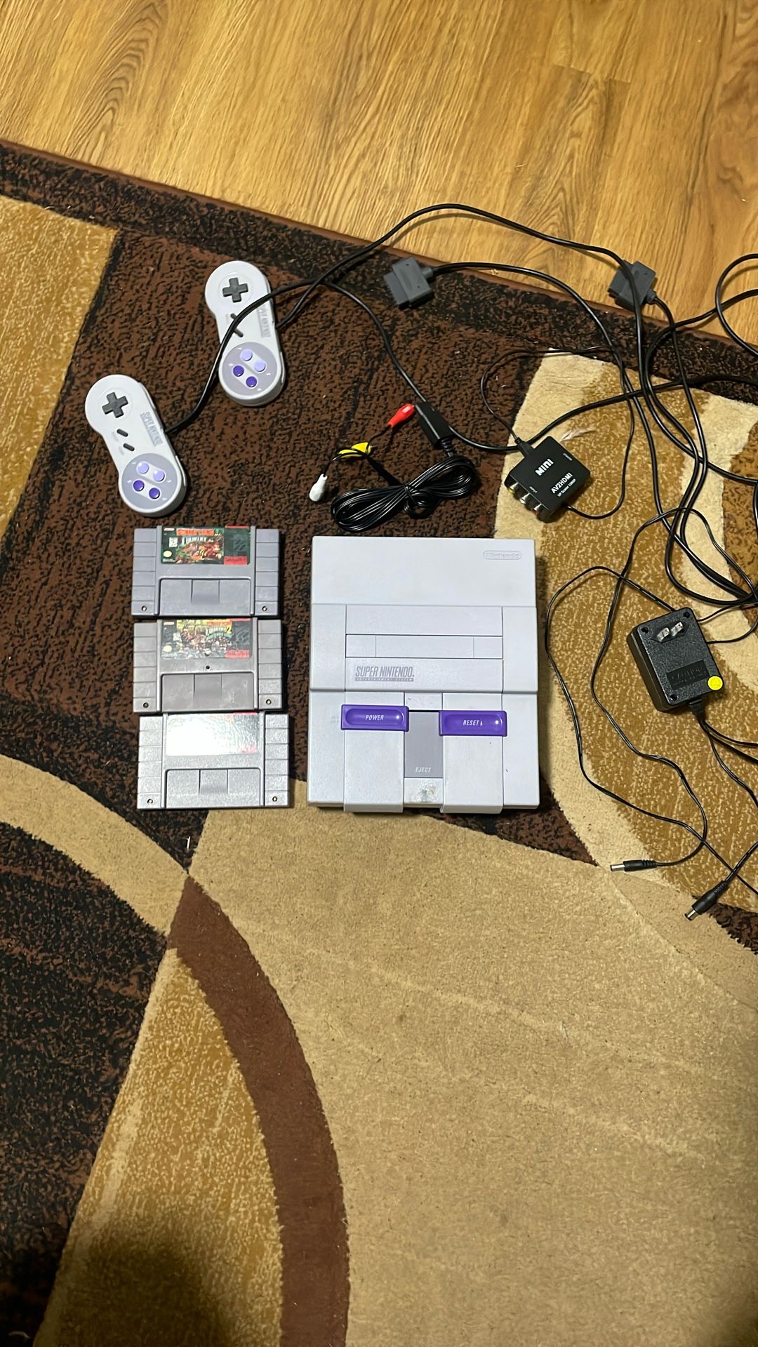 Super Nintendo Entertainment System W all 3 Og Donkey Kongs