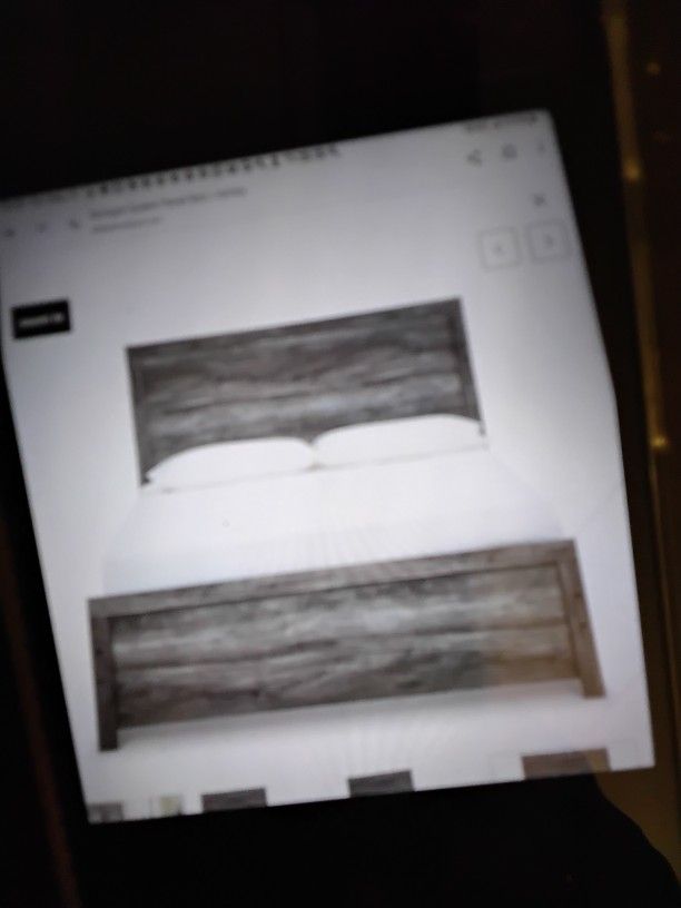 Queen PANEL bed GREY wood