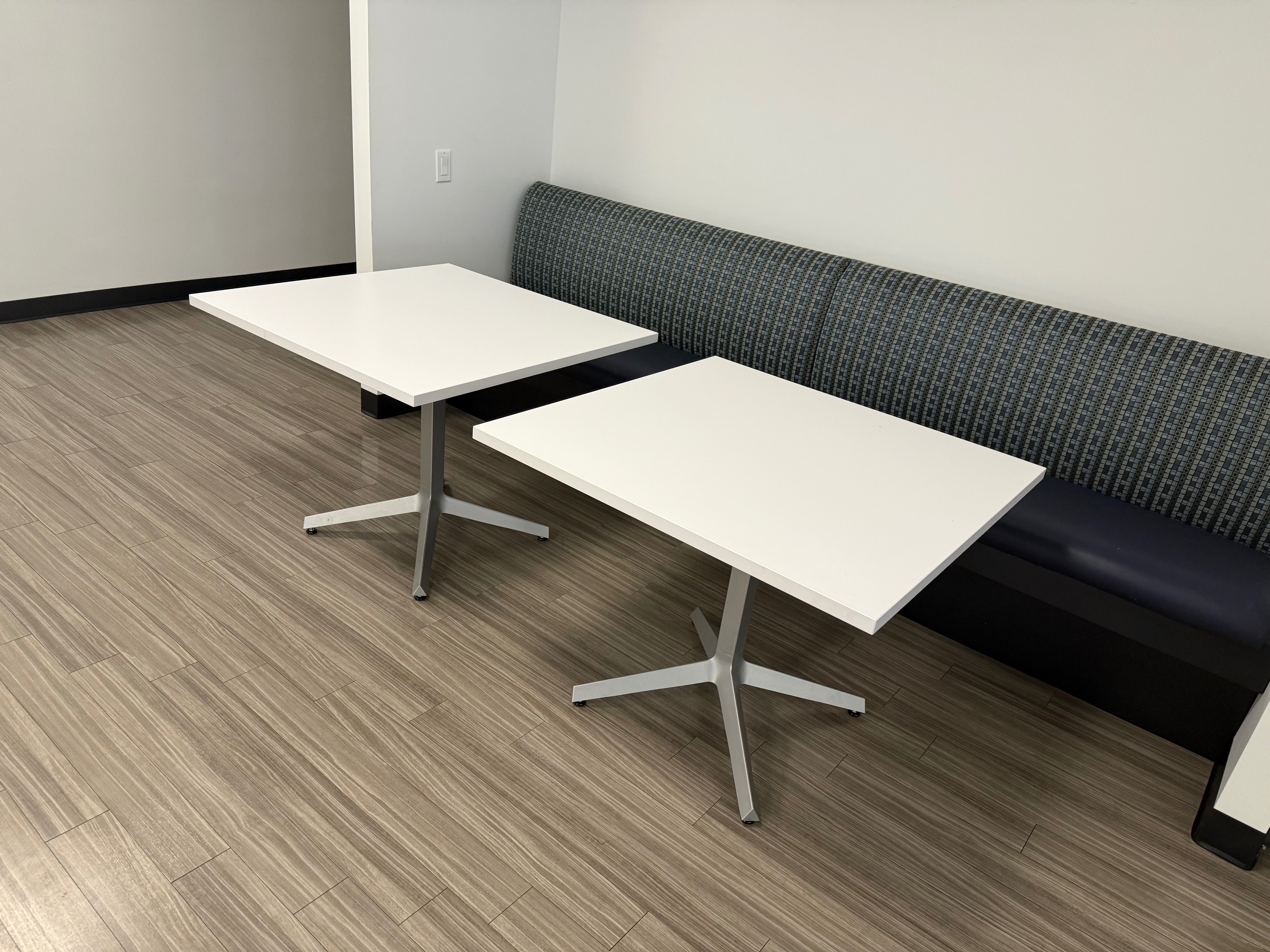 Steelcase 3x3 White Square Top and Silver Cross Base Table for Sale in ...