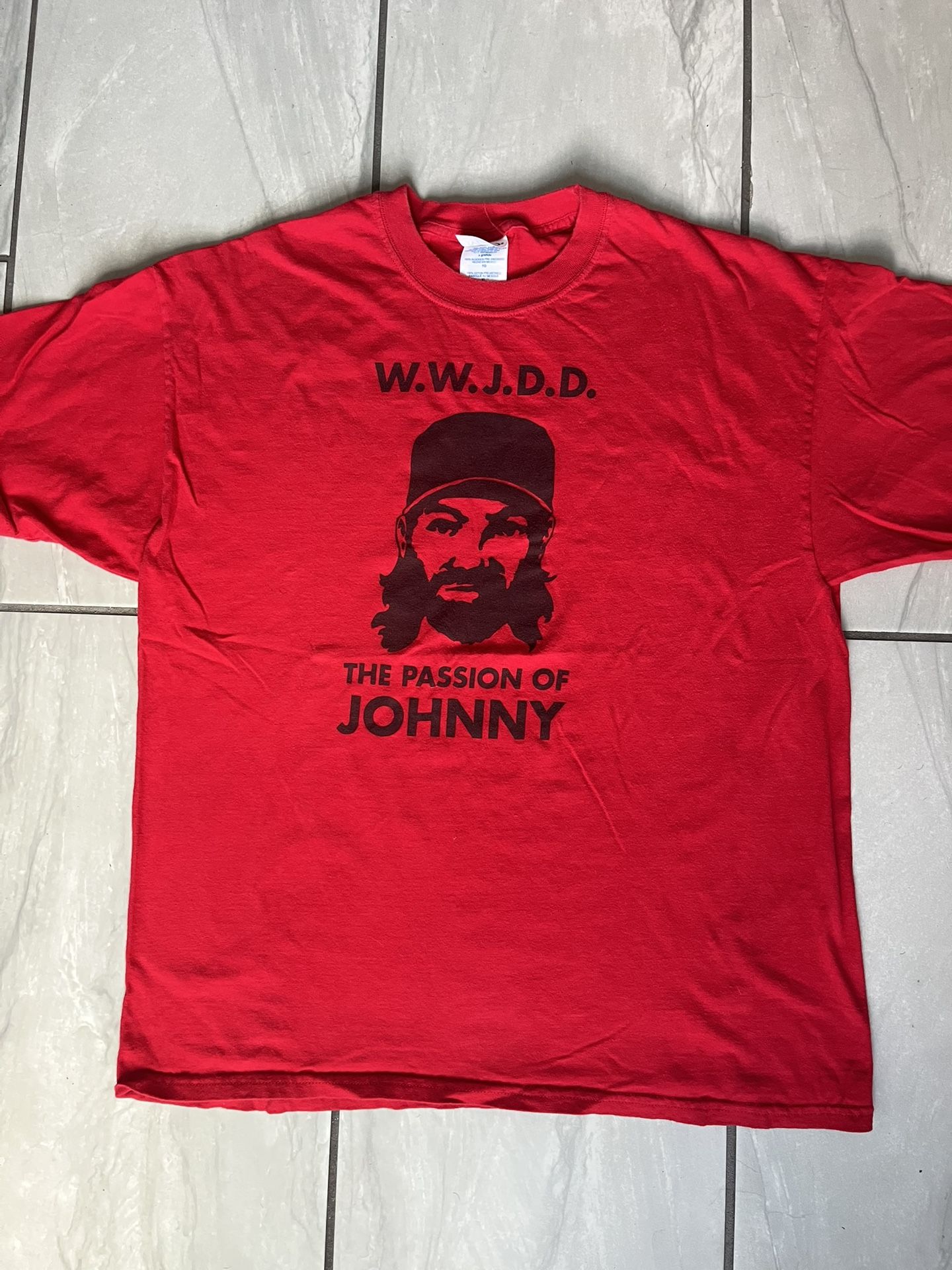 BOSTON RED SOX JOHNNY DAMON  MEN'S SIZE XL RED T-SHIRT Passion Of Christ Parody