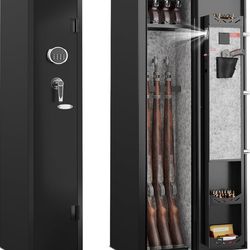 KAER 2-3 Gun Safe,Rifle Safe,Gun Safe for Rifles and Pistols,Gun Cabinet for Shotguns,Long Gun Cabinet for Shotguns with Removable Storage Shelf,LED L