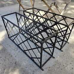 Set Of 2 Custom Black Metal 13- (or 23-) Bottle Wine Racks